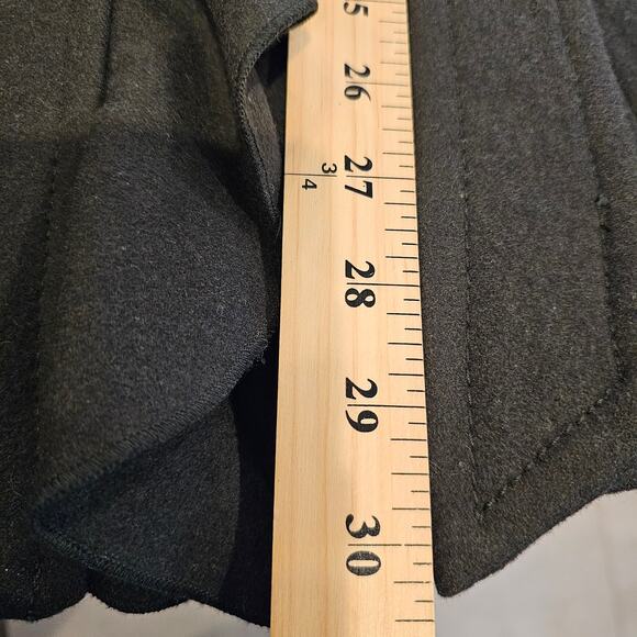 Women's Large Guess Red Wool Blend Long Trench Pea Coat Double-Breasted Military - Picture 6 of 12